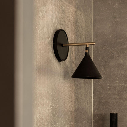 Anoushka ‎Minimalist Black Cast Wall Sconce