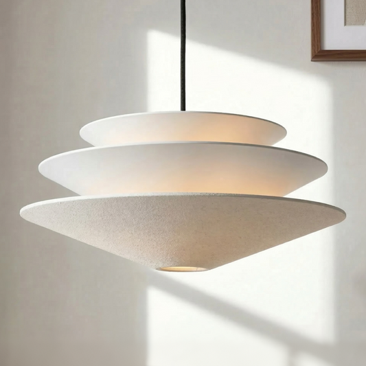 Orabella Scandinavian Tiered Linen Cone Pendant Light