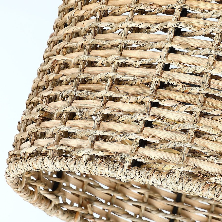 Lannister Coastal 2-Light Semi-Flush Mount Ceiling Light with Hand Woven Drum Shade for Bedroom