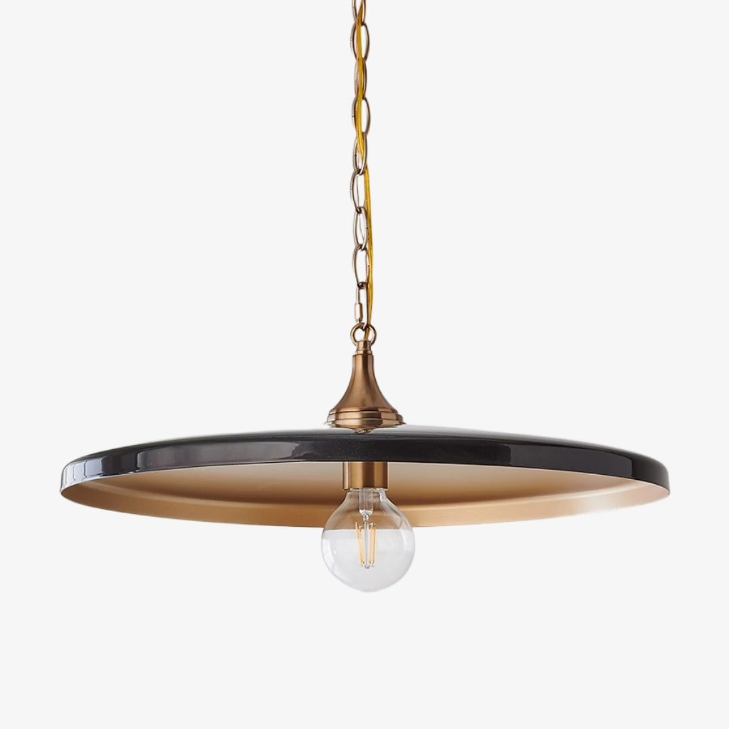 Adley Mid-Century Brass Disc Pendant Light