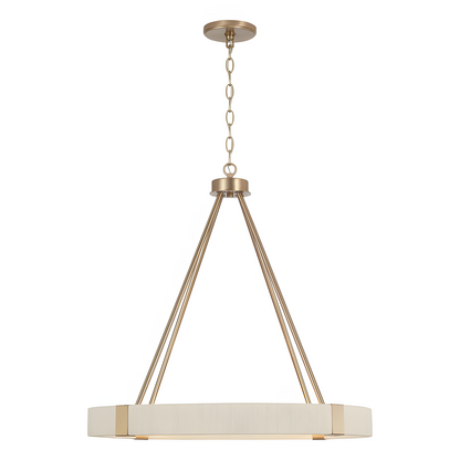 Yrynth Minimalist Matte Brass Wagon Wheel Chandelier