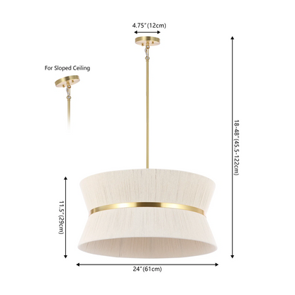 Emily Modern 4 Light Rope Shade Drum Chandelier