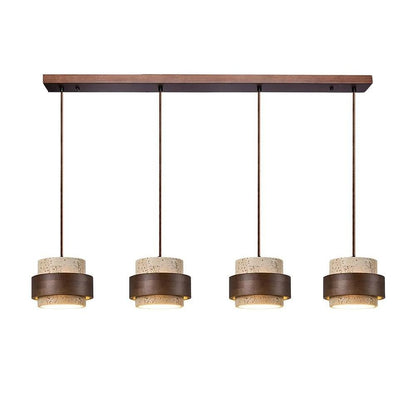 Timothy Wabi Sabi Cylindrical Travertine Pendant Light