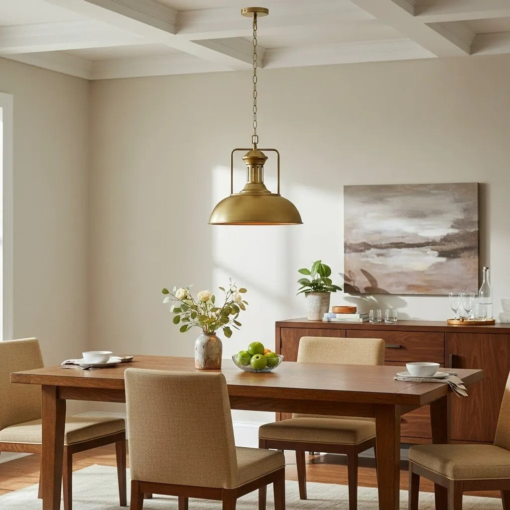 Soliviel Industrial Metal Dome Pendant Light
