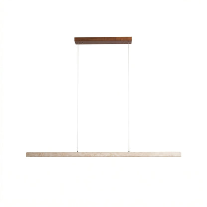 Umberto Minimalist Travertine Linear Pendant Light