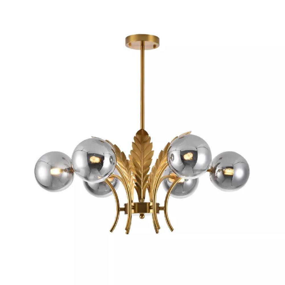 Zephyr Luxury 6-Lights Globe Glass Chandelier