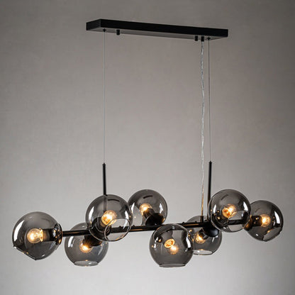 Malley Modern 8-Light Black Globe Glass Chandelier