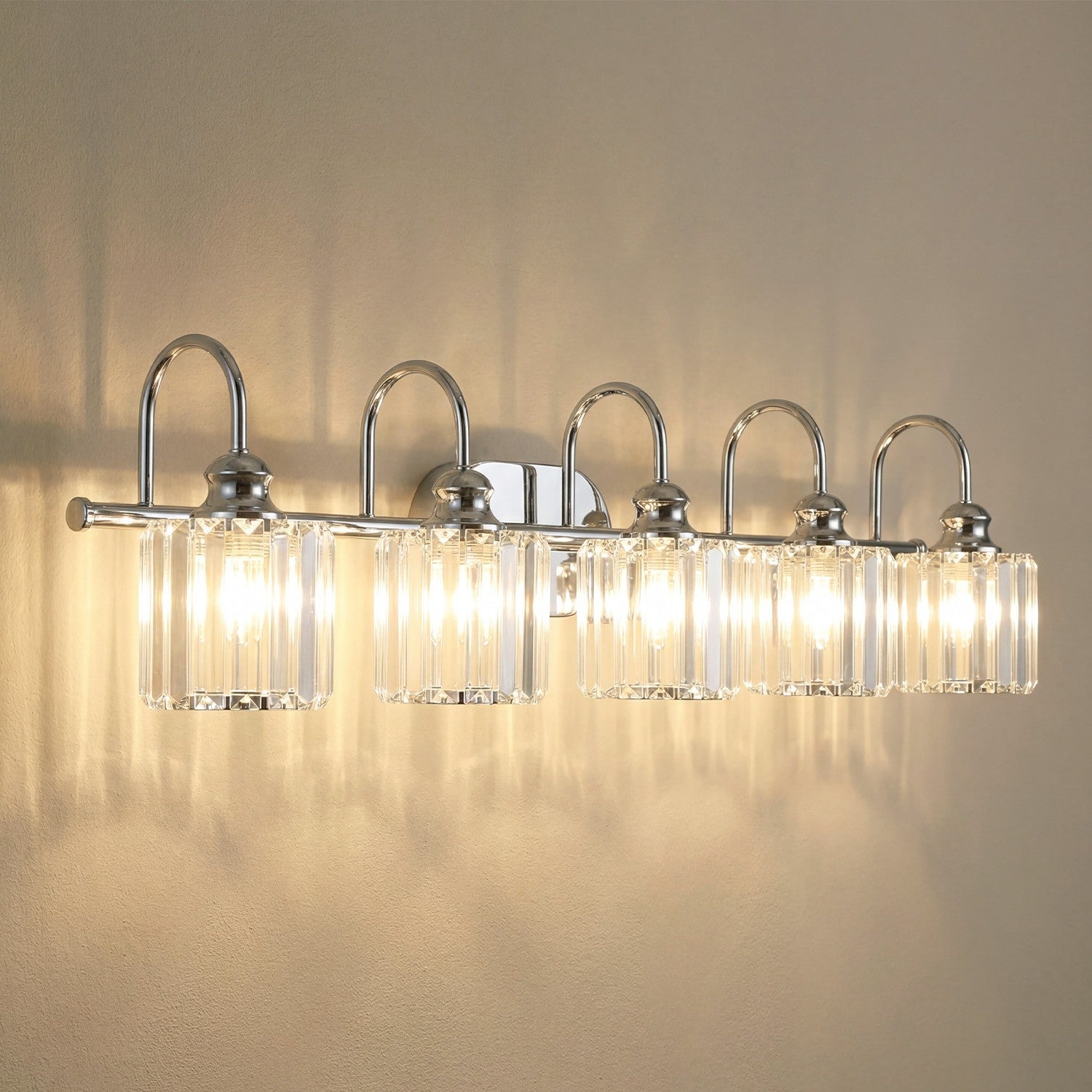 Naeris Modern Square Crystal Wall Sconce