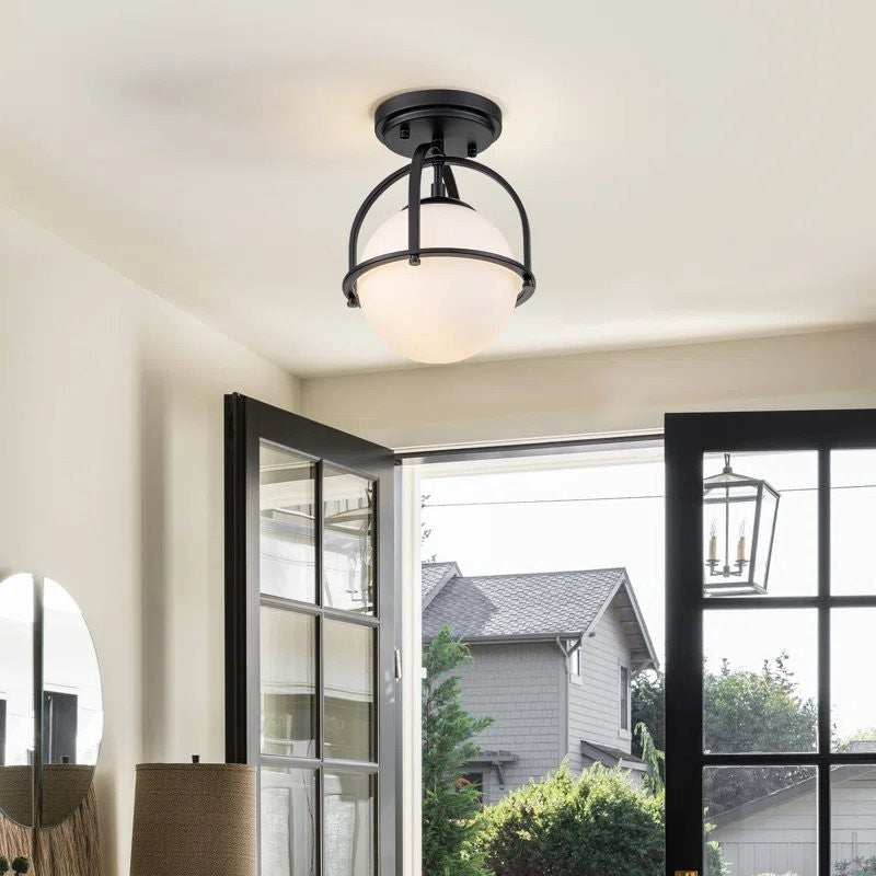 Aurea Vintage Globe Flush Mount Ceiling Light