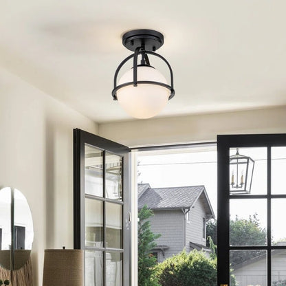 Aurea Vintage Globe Flush Mount Ceiling Light