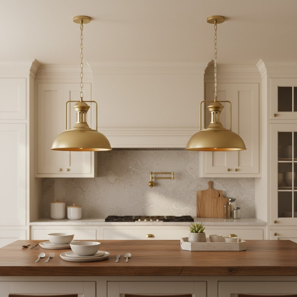 Soliviel Industrial Metal Dome Pendant Light