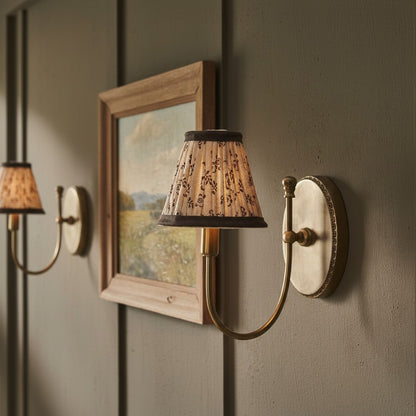 Orphelyx French Brass Fabric Shade Sconce Light
