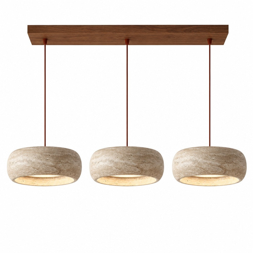 Veloria Scandinavian Travertine Round Pendant Light