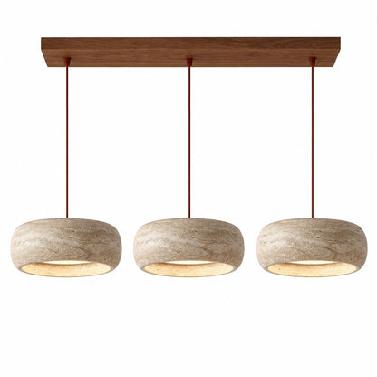 Veloria Scandinavian Travertine Round Pendant Light