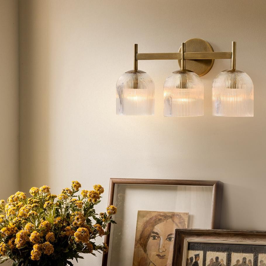Alain Cooper Ribbed Glass Wall Sconce