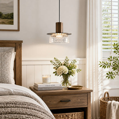 Arloen Modern Crackle Glass Pendant Light