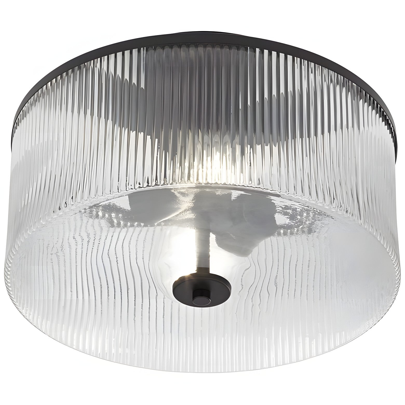 Claude Farmhouse Striped Glass Drum Ceiling Light