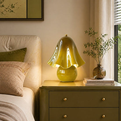 Catalina Modern Wavy Glass Petal Fazzo Table Lamp