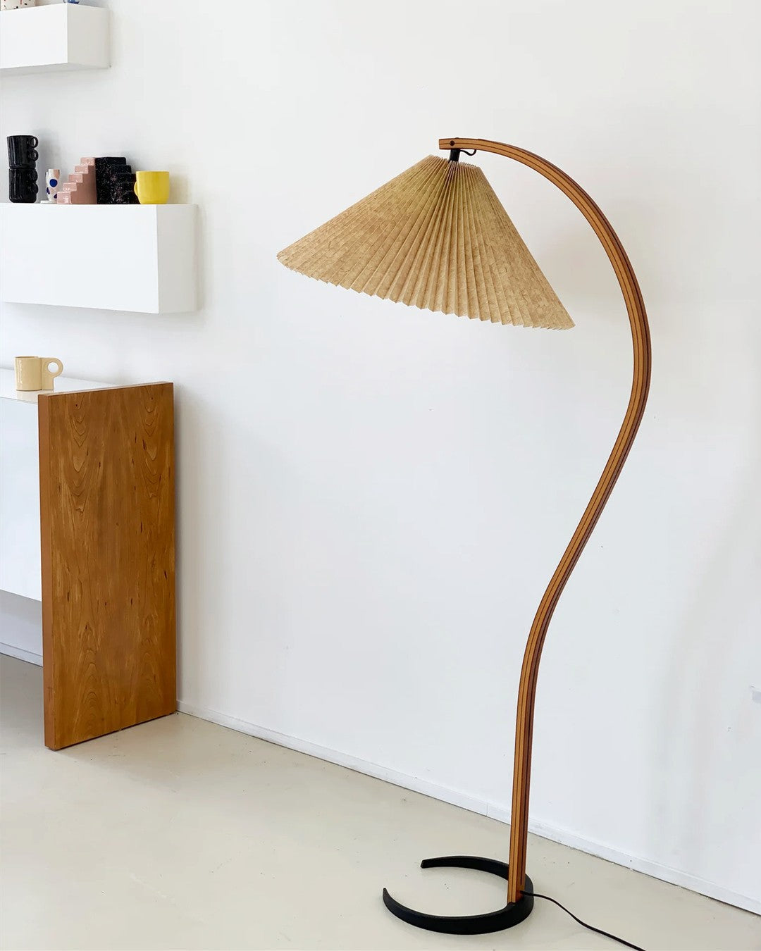 Anamika Vintage Mid Century Wooden Floor Lamp