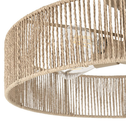 Lioran Rustic Round Rattan Ceiling Light