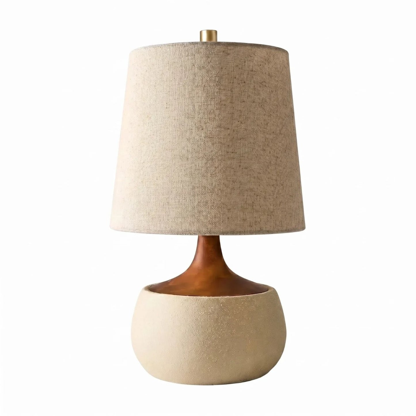 Velmira Mid-Century textile lamp shade Cement Table Light