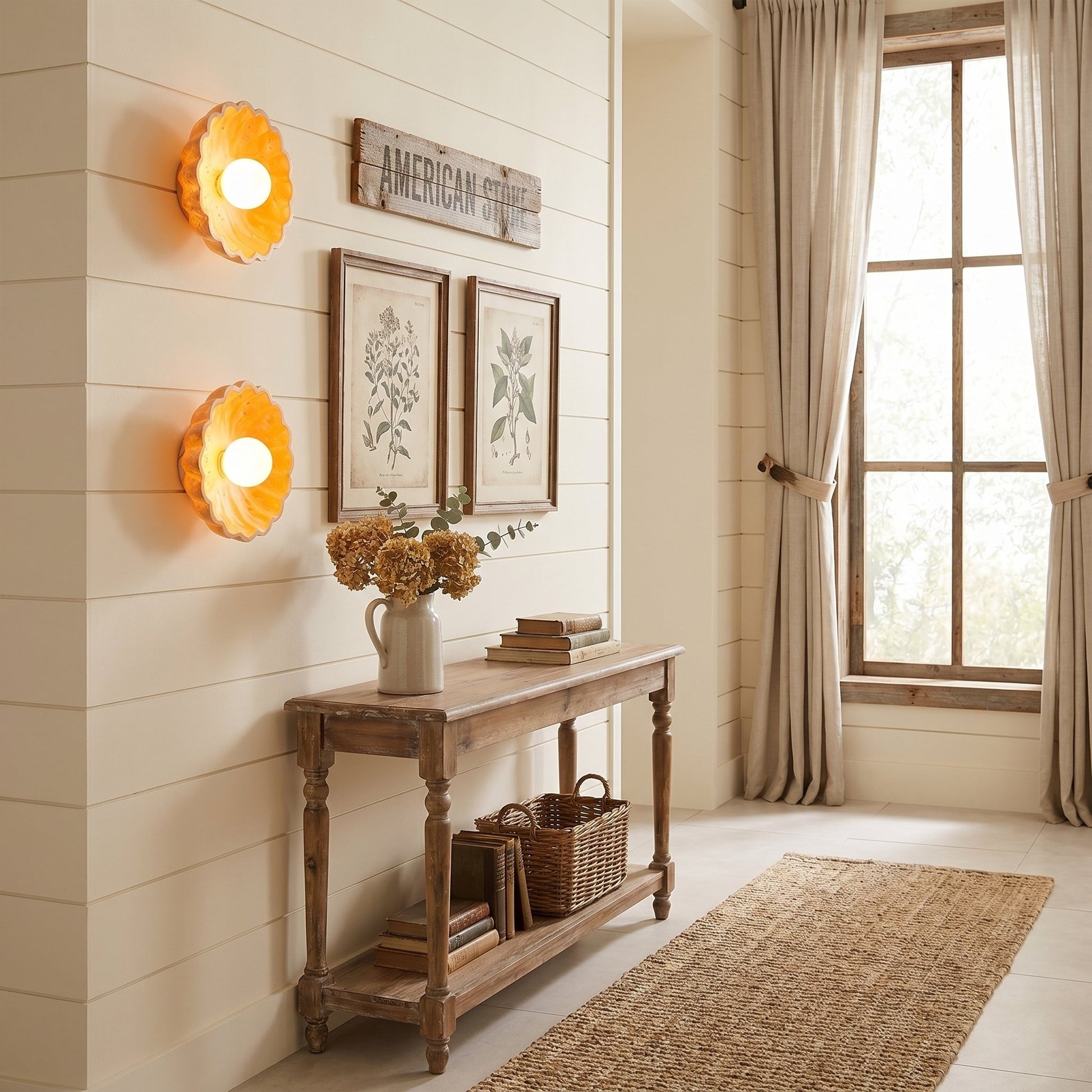 Ailish Modern Travertine Flower-Shaped Wall Lamp