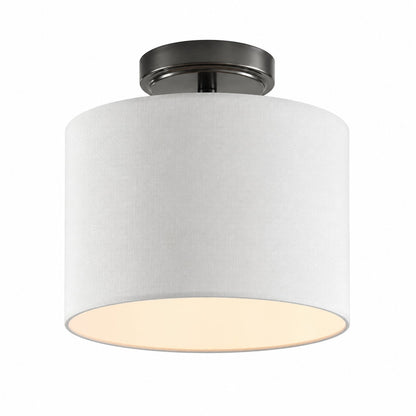 Kaethe Fabric Drum Shade Semi Flush Mount Light