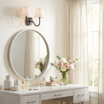 Stefania Rustic White Pleated Fabric Shade Sconce