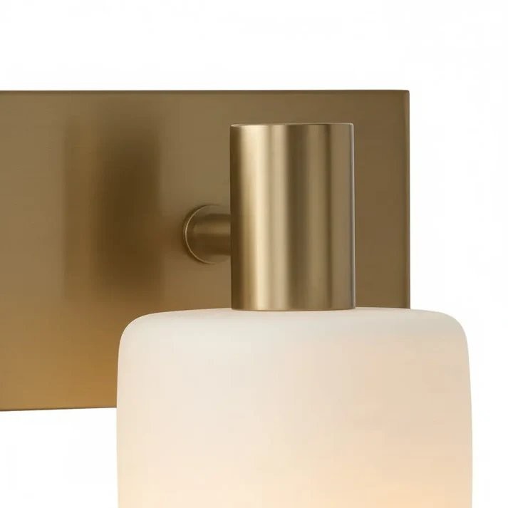 Aura Modern Brass Cylinder Porcelain Wall Sconce