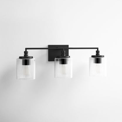 Cerys Modern 3-Light Ribbed Glass Cylinder Sconce