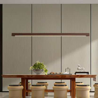 Quorix Log Style Wood Led Linear Pendant Light With Remote Control