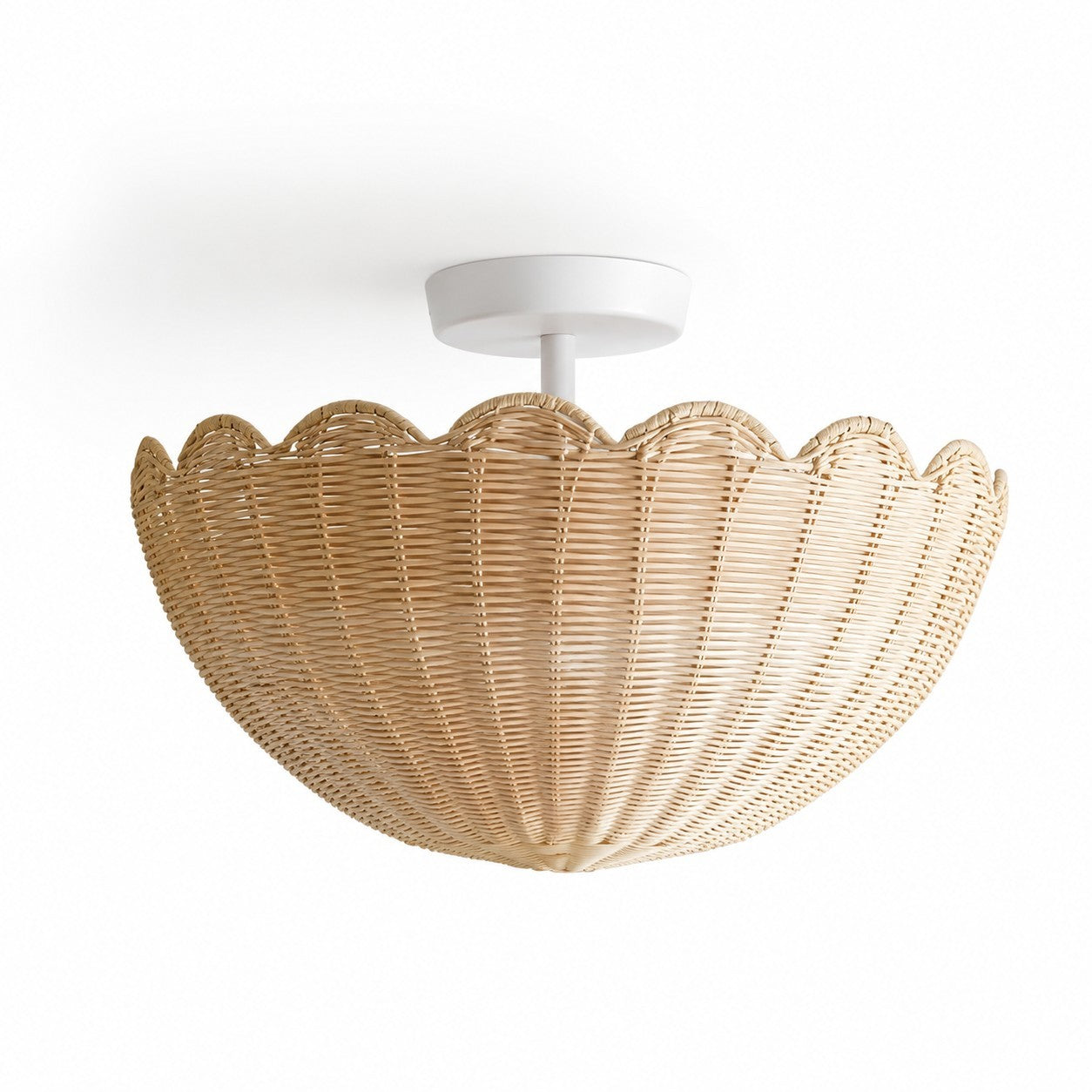 Andrew Natural Flower Rattan Flush Mount Ceiling Light