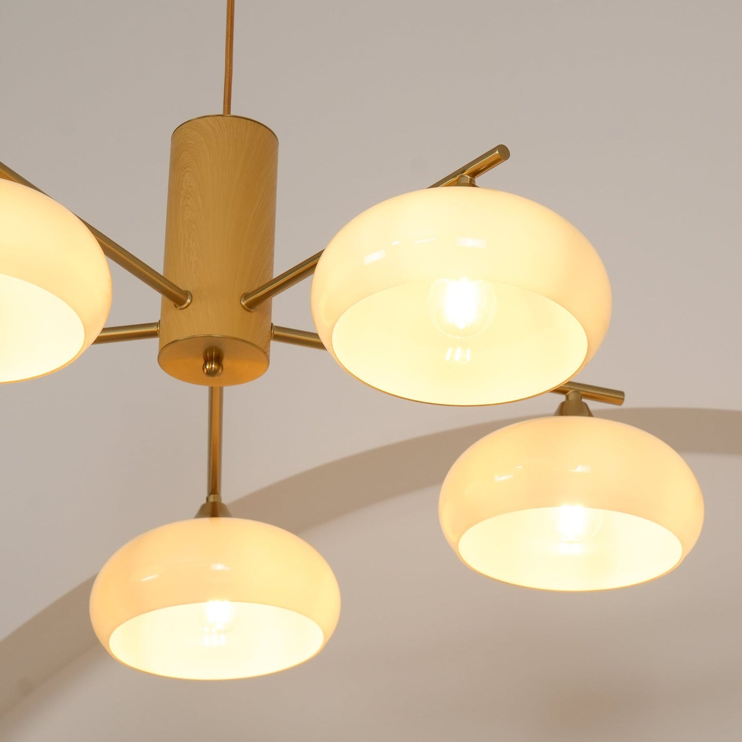 Xanthea Elliptical Persimmon Milk Glass Chandelier