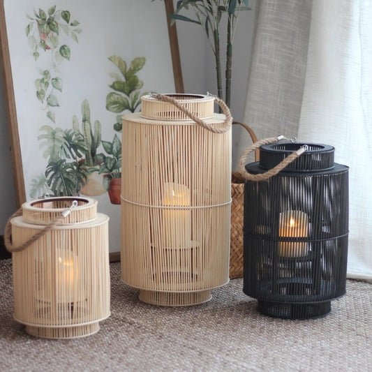 Bhavna Mirabel Japanese Indoor Outdoor Bamboo Floor Lanterns