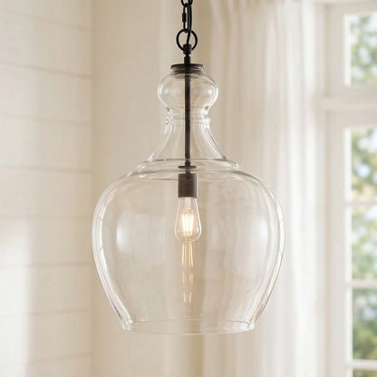 Yates Industrial Clear Glass Pendant Light