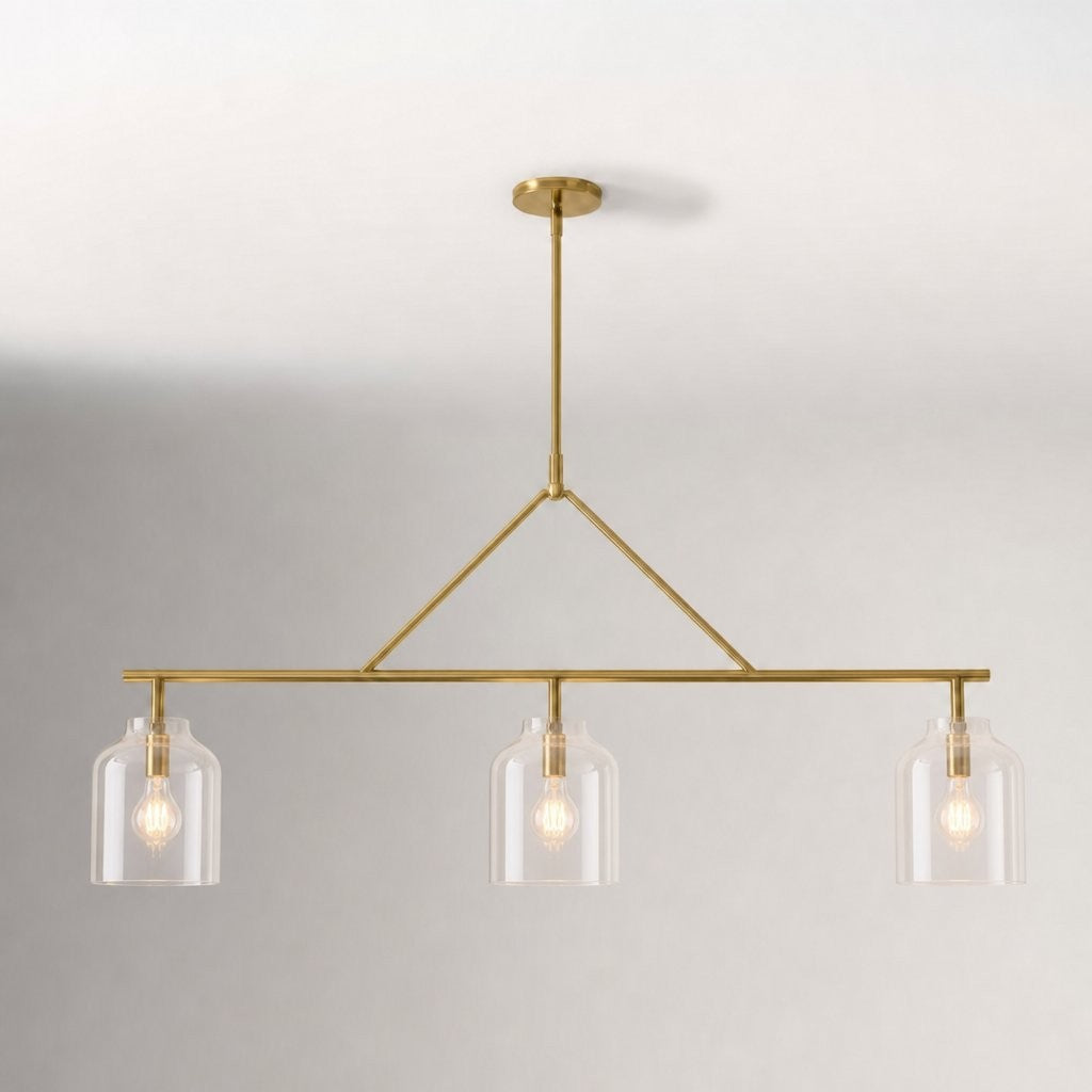 Drilon Elegant Brass Cylinder Shade 3-Light Chandelier