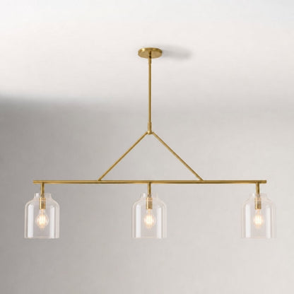 Drilon Elegant Brass Cylinder Shade 3-Light Chandelier