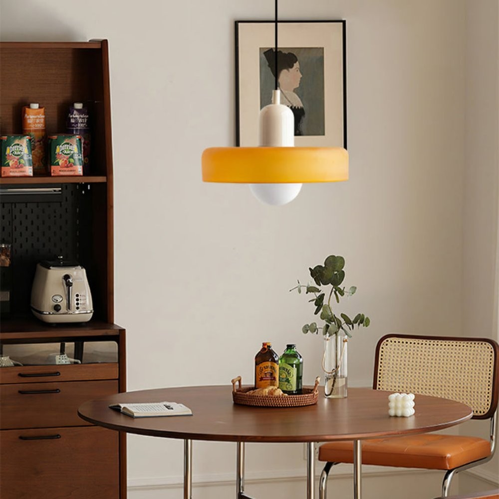 Xanadu Bauhaus Stained Glass Disc Pendant Light