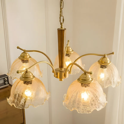 Erin French Country Crack Flower Glass Chandelier