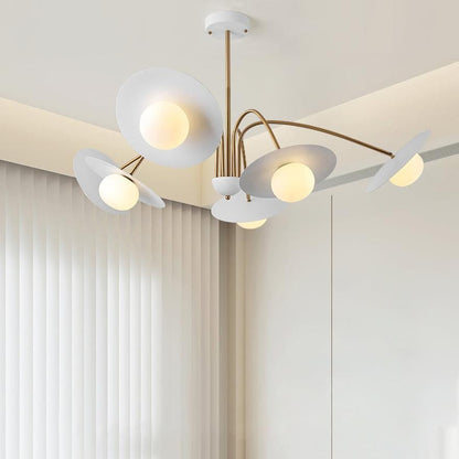 Xandros White Metal Champignon Chandelier