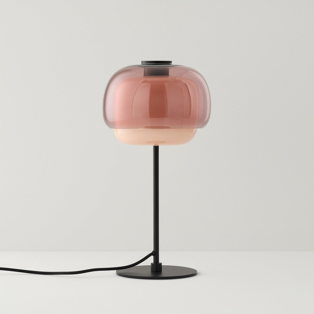 Xyndrae Modern Nordic Double-Layered Tinted Glass Table Lamp