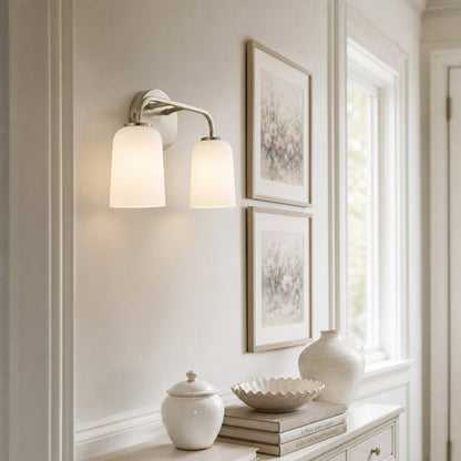 Bransen Modern Milk Glass 2/3-Light Vanity Wall Sconce