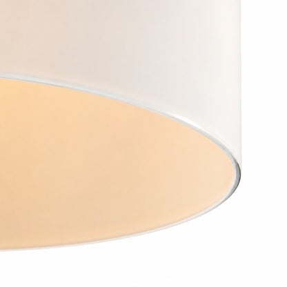 Lionell Farmhouse Milk Glass Round Flush Mount Ceiling Light