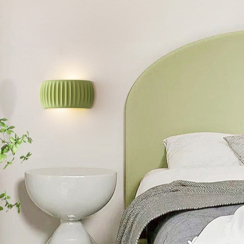 Klystix Macaron Color Up Down Fluted Resin Wall Lamps For Bedroom