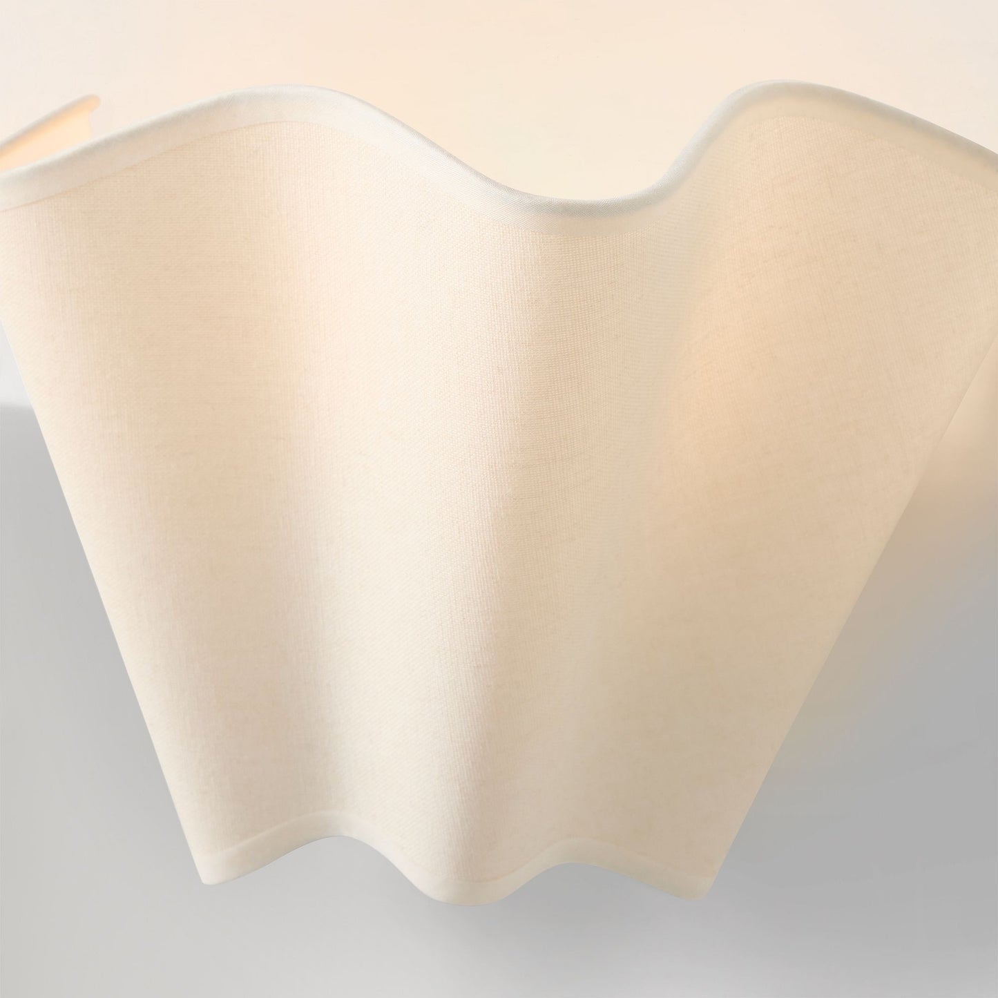 Charlotte Farmhouse Ivory Linen Scalloped Sconce