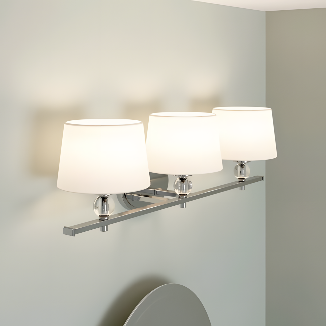 Remi Rustic 3-Light White Fabric Sconce