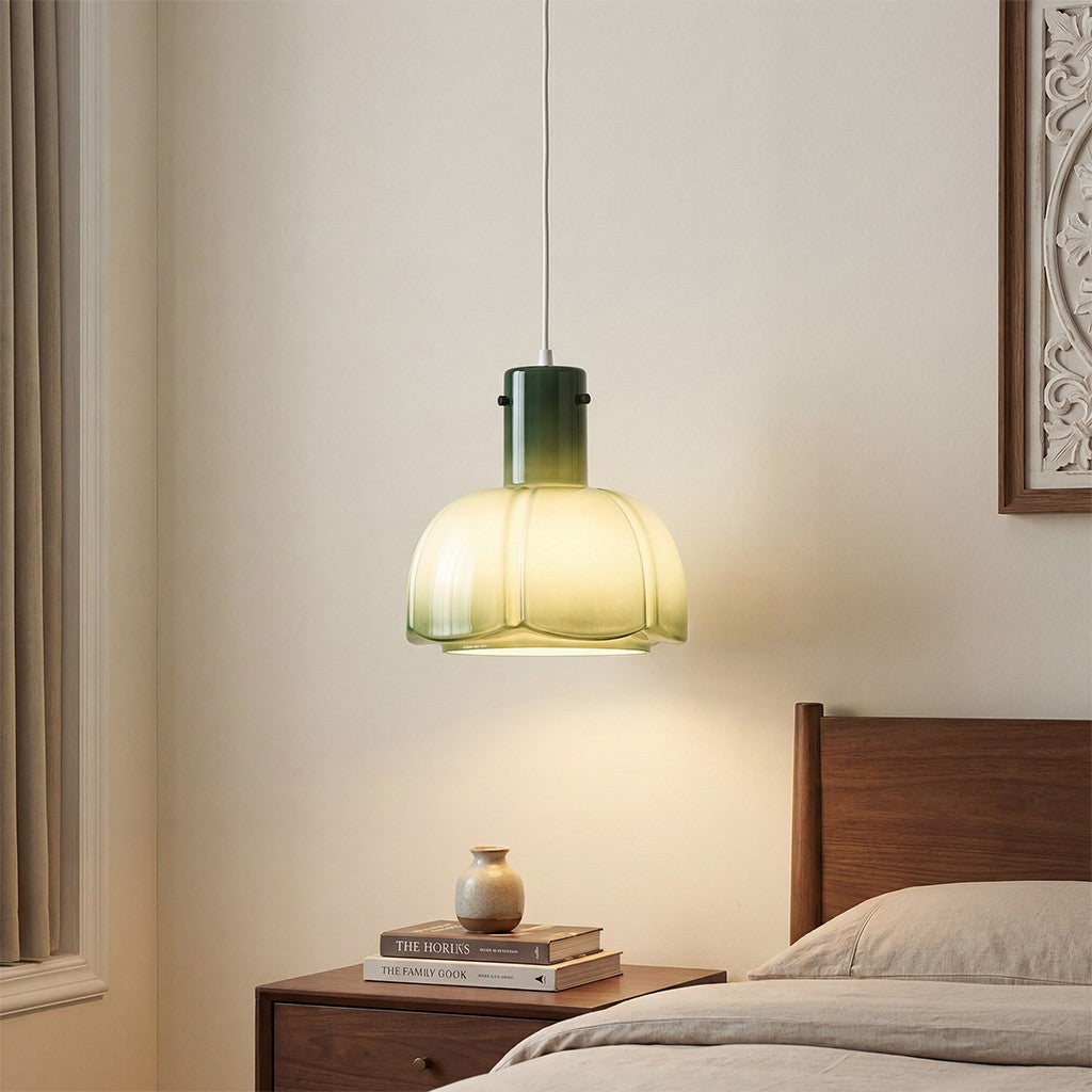 Palak Minimalist Handmade Glass Shade Pendant Light