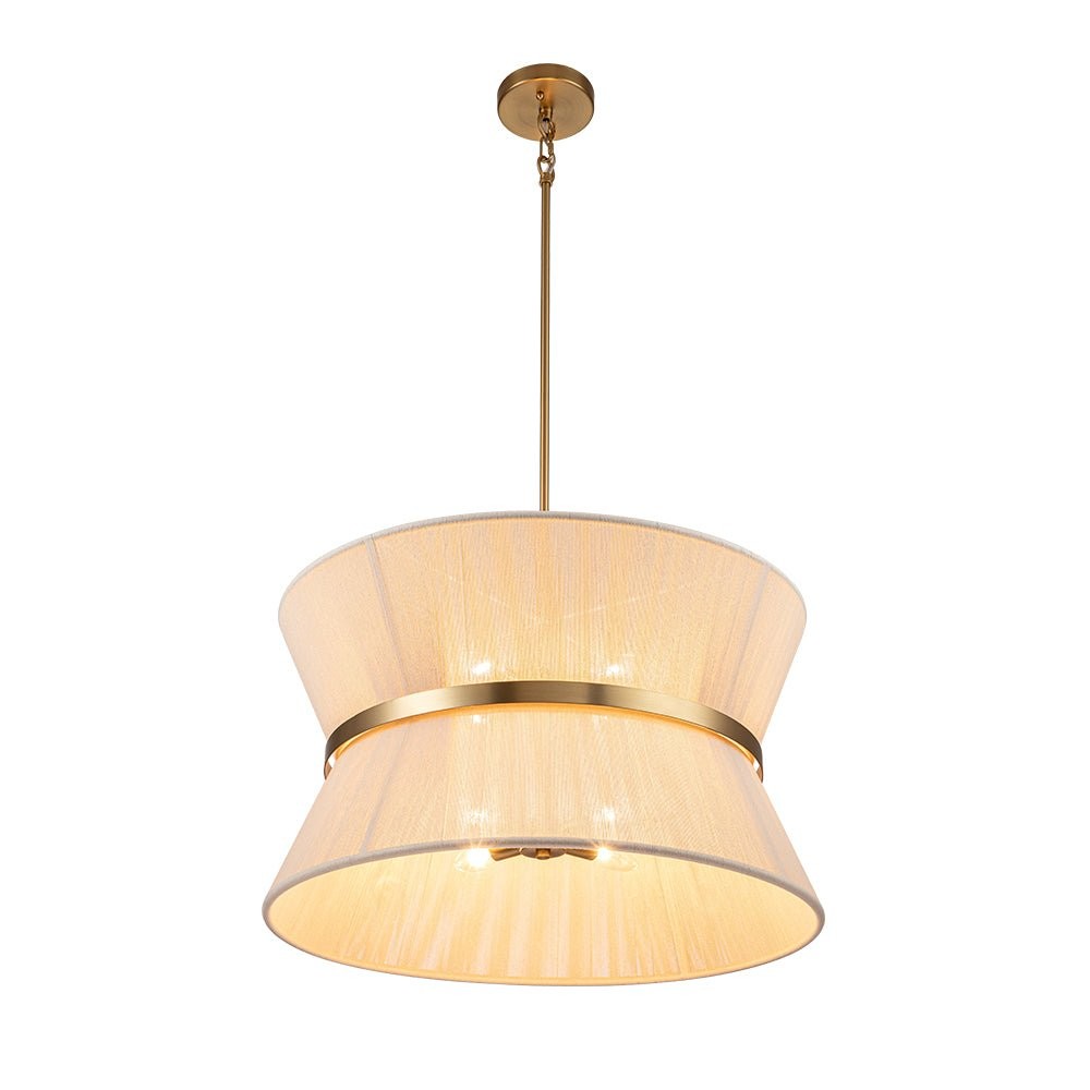 Emily Modern 4 Light Rope Shade Drum Chandelier