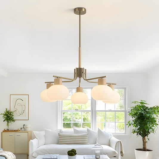 Jesper Gold Modern Frosted Glass Chandelier