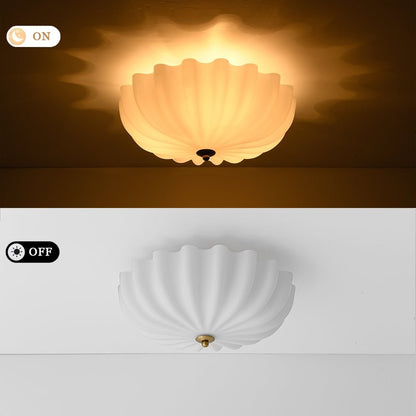 Dakota Modern Flower Shape Milk Glass Ceiling Light